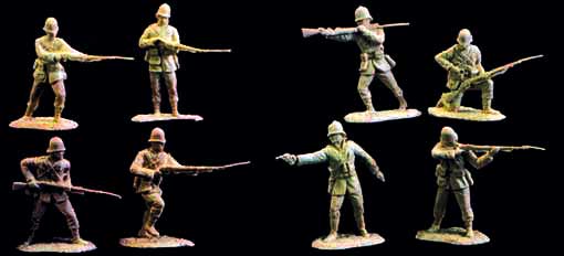 Conte Zulu Wars British 24th Foot 7 Figures Action Poses Unplayed 1/32 54mm 